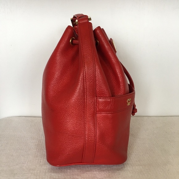 MCM Red Bucket Crossbody Bag with Wallet - Picture 7 of 15